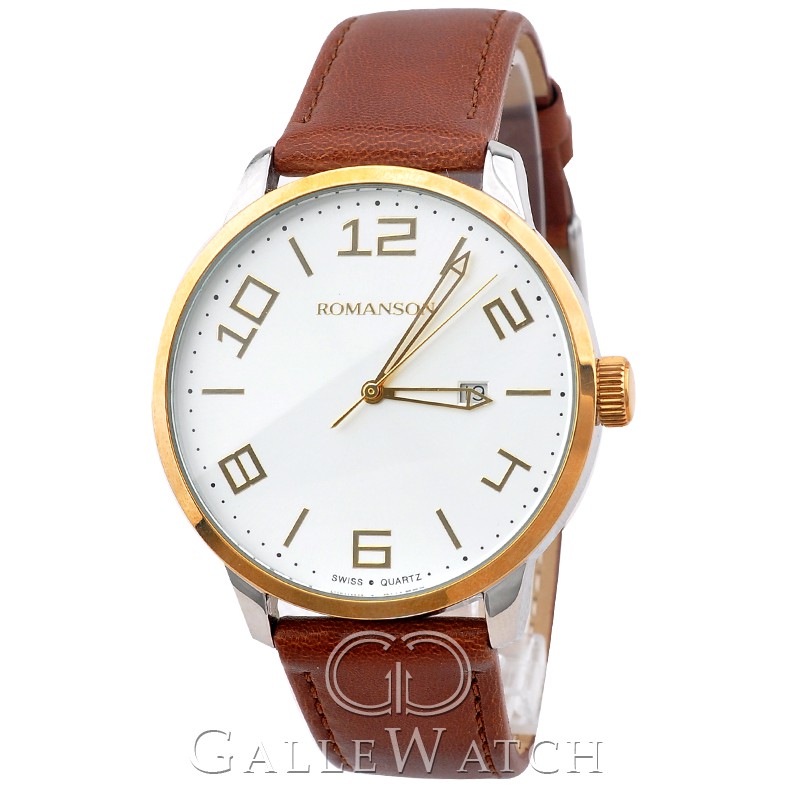 Đồng hồ nam dây da Romanson TL8250BMCWH