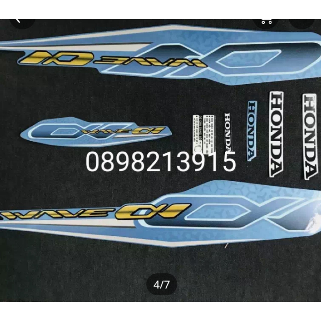 Mua DECAL, BỘ TEM RỜI, TEM FULL MẪU ZIN CHO WAVE ANPHA 2019 MÀU XANH ...
