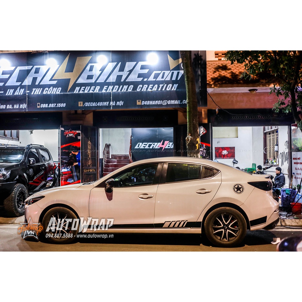 Tem họa tiết xe Mazda 3 Race Kit - Tem họa tiết ô tô, tem dán sườn xe thể thao