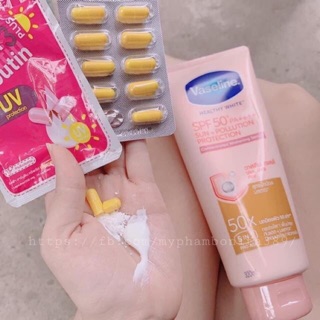 COMBO TRẮNG DA VASELINE 50x VÀ KÍCH TRẮNG ALPHA ARBUTIN