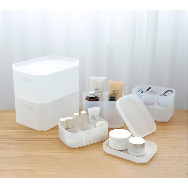 Kệ Đựng Mỹ Phẩm Mini Để Bàn Jiashi Nhựa PP 2 màu Full Size Tiện Dụng