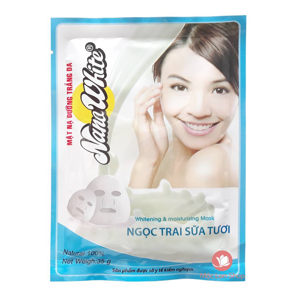 Mặt nạ dưỡng da Collagen, Nhân Sâm, Ngọc Trai, Trà Xanh, Sữa Tươi, Dừa Non 10 miếng - Mỹ phẩm Mộc Lan