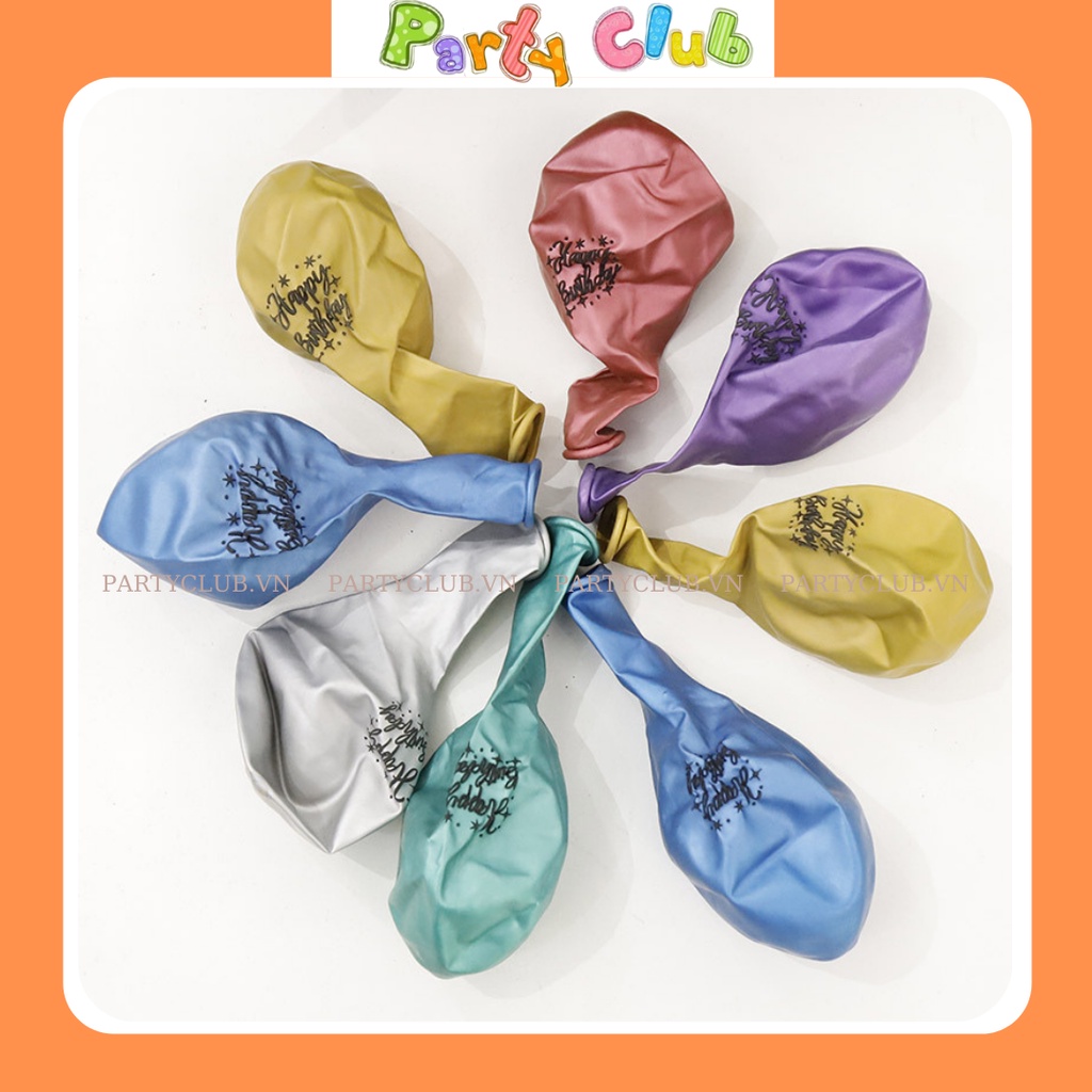 Bóng nhũ kim loại in chữ happy birtday