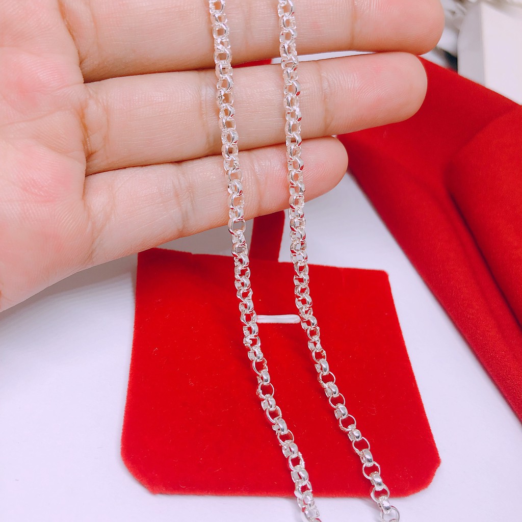 Dây chuyền bạc ta cho bé trai dạng mắt xích LINH MIU SILVER