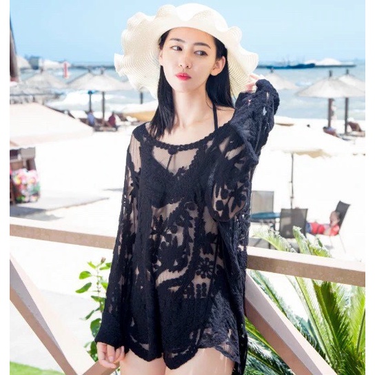 Áo ren lưới đi biển _ Hàng Quảng Châu đẹp
