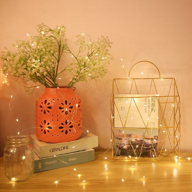Dây đèn led dùng pin trang trí sinh nhật , đèn đom đóm pin cúc cr2032