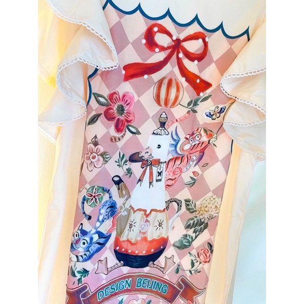 Đầm trắng in Thái cao cấp form đẹp freesize newtag