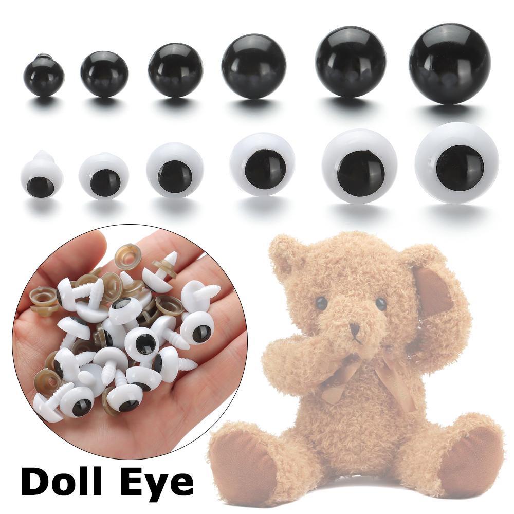 Set 20 / 10 Cặp Mắt Nhựa Trắng / Đen Cho Búp Bê BJD DIY