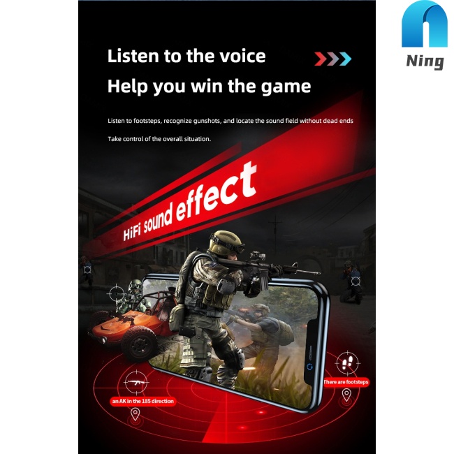 Tai Nghe Nhét Tai Không Dây Chơi Game Ning X9 Tws Mini Giảm Tiếng Ồn Kèm Hộp Sạc Tiện Dụng
