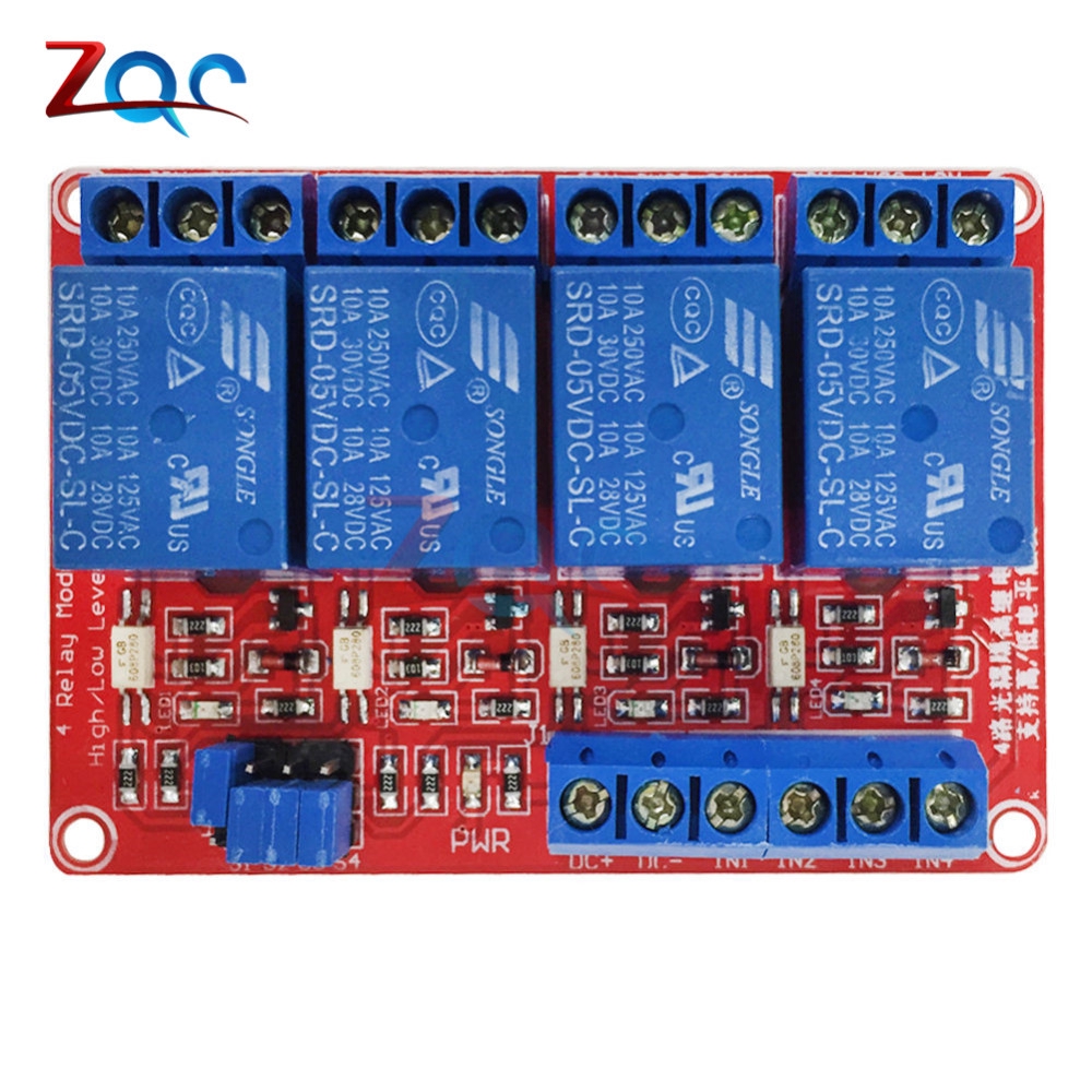 Bảng Mạch Mô-Đun Rơ Le 4 Kênh 5V 12V 24V