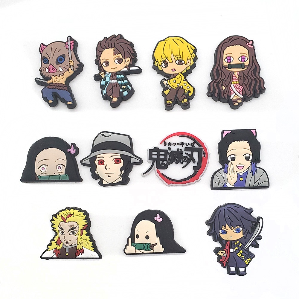【Demon Slayer】PVC phụ kiện dép Crocs charm DIY khóa giày crocs jibbitz crocs trang trí lỗ giày phụ kiện giày dép crocs nút trang trí giày trẻ em Dép Sandal Đồ trang sức Quà tặng sáng tạo món quà đặc biệt