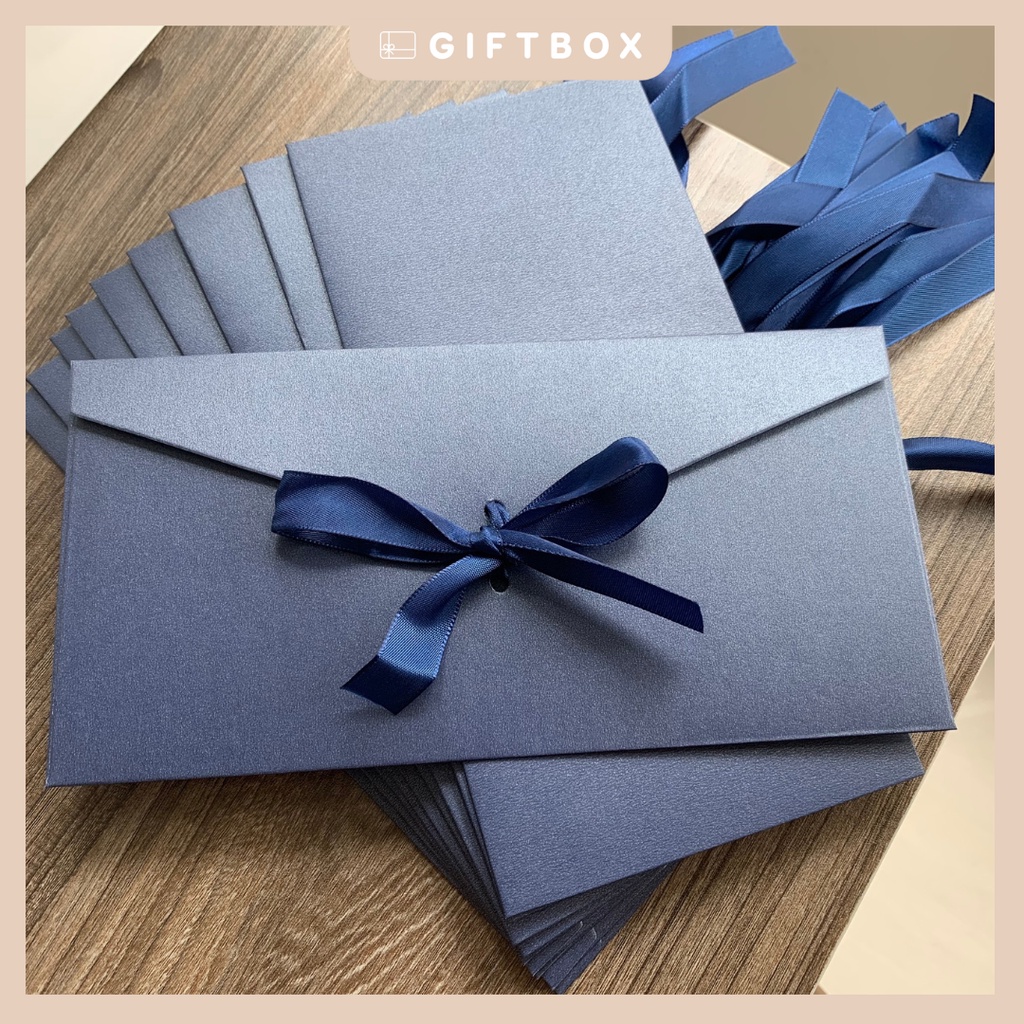 Phong bì cưới phong bì cưới sang trọng có nơ 22x11cm màu sắc tối giản sang trọng thư mừng cưới chúc mừng sinh nhật
