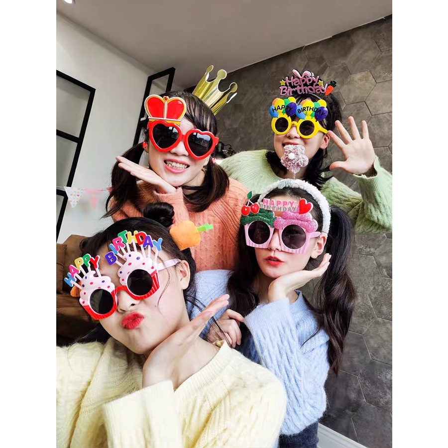 Kính sinh nhật vui nhộn mắt kính happy birthday phụ kiện sinh nhật HAPPYKID KSN