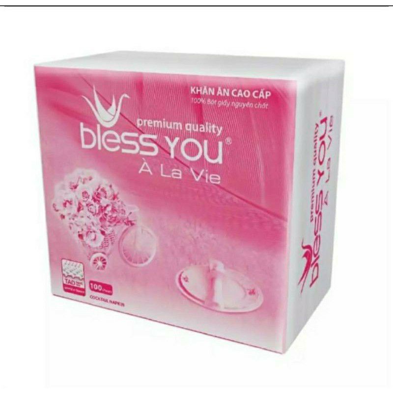 Khăn giấy ăn vuông Bless You 100 tờ