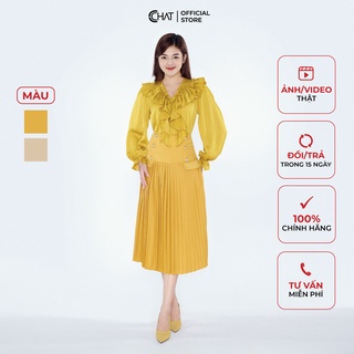 Chân Váy 𝐂𝐂𝐇𝐀𝐓 Dập Ly Chất Mango Cao Cấp Dáng Suông Phong Cách Trẻ Trung 21CDE2010LT