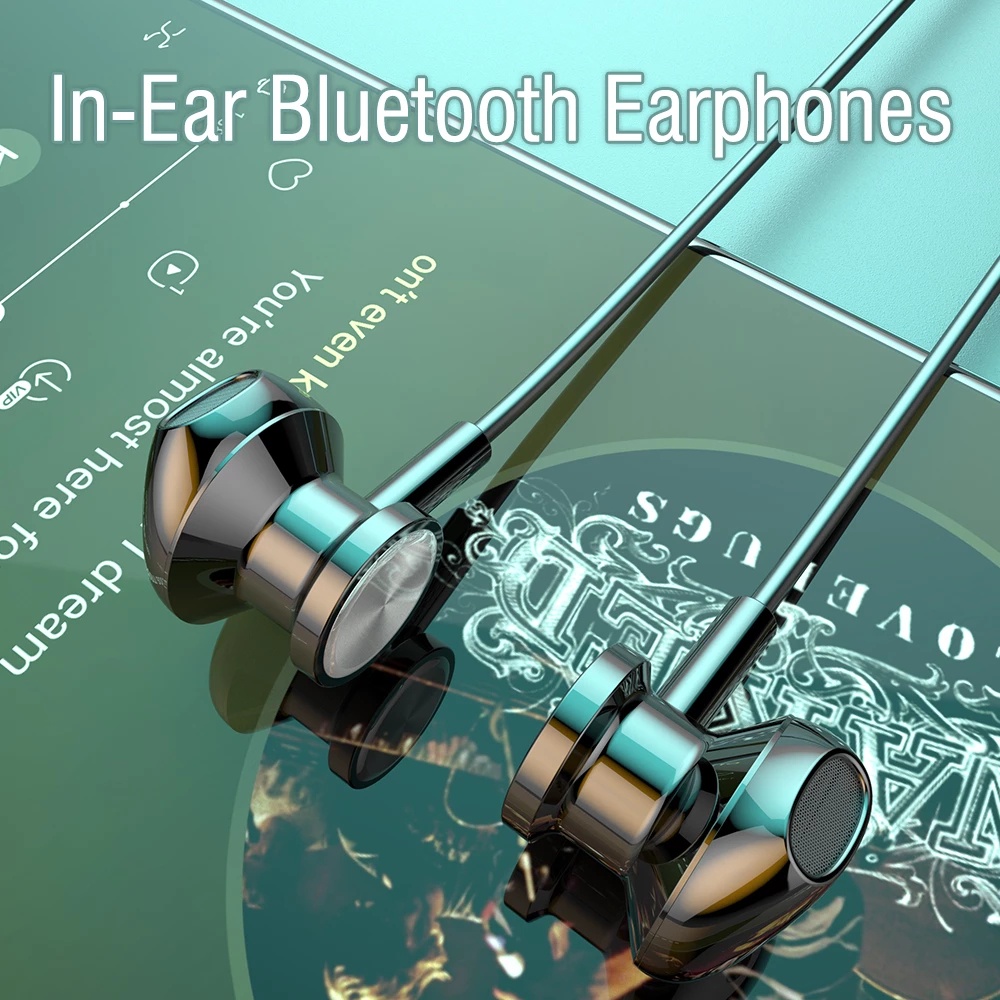 Bluetooth 5.0 Headset KAXOE Neck Hanging Magnetic Sports Headphone With Card