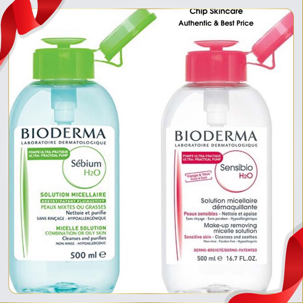 [ĐẸP TỰ NHIÊN] Nước tẩy trang BIODERMA Sensibio H2O Pháp Nắp Nhấn [XANH TRÁI ĐẤT]