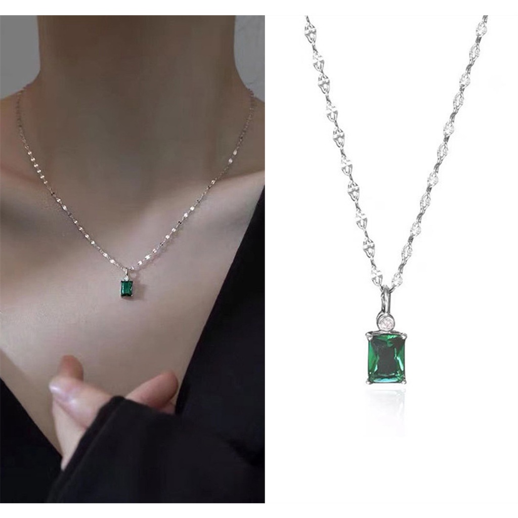 Vòng cổ Mặt Đá Ngọc Lục Bảo Thanh Lịch Dành Cho Nữ