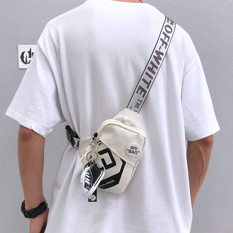 Túi Đeo Chéo Ngực Vải Canvas Thời Trang Phong Cách Hàn Quốc Cho Nam