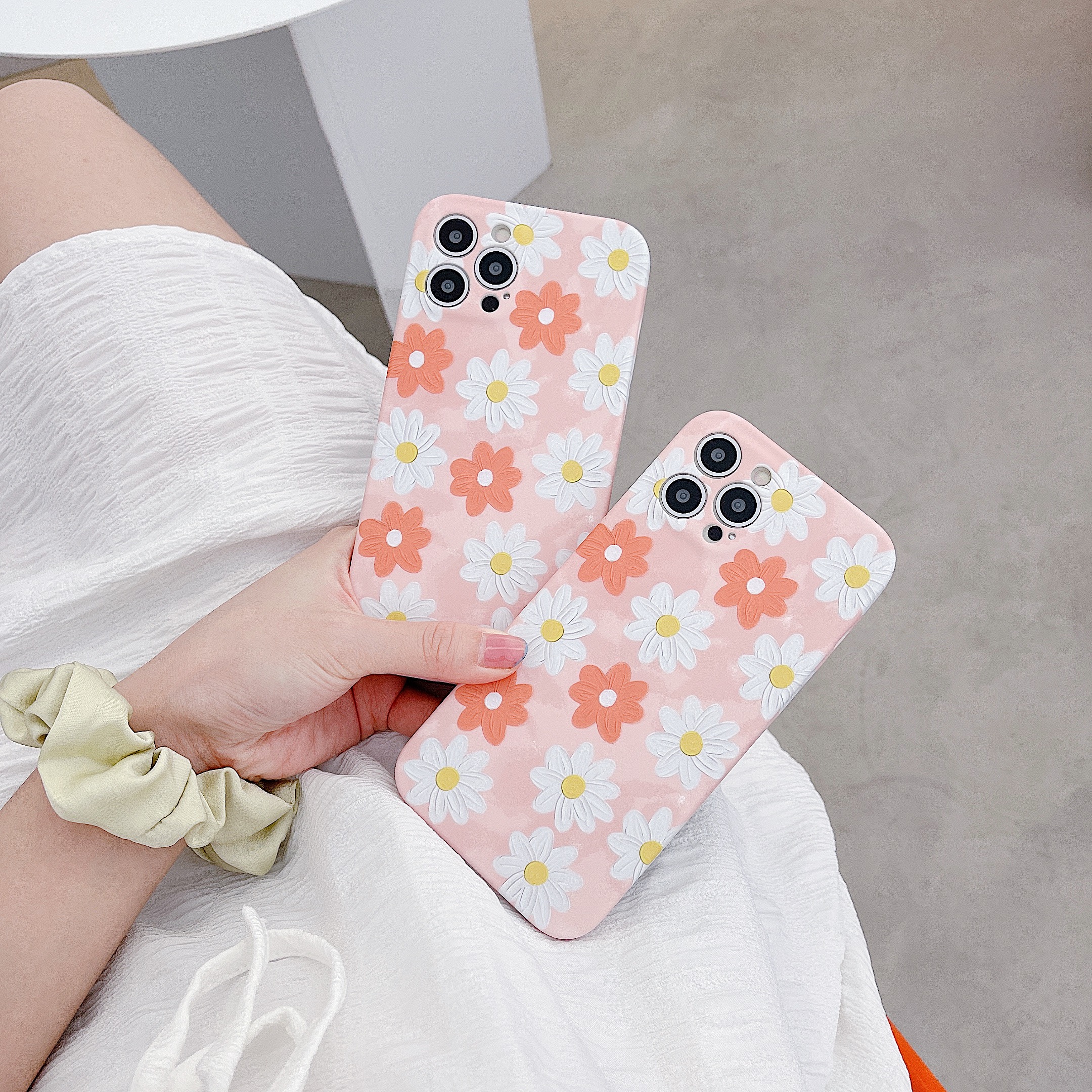 New Design Huawei Mate 40 30 P30 Lite P40 Pro P Smart Plus Y7 Pro Y9 Prime 2019 Casing Shockproof Soft Matte Case Pink Daisy Flower Floral Oil Painting Art Fashion Phone Cover