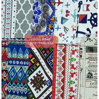 Vải Canvas, vải bố trang trí nhà cửa, decor tết, trang trí giáng sinh họa tiết thổ cẩm