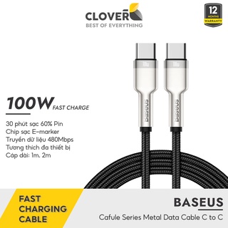 Dây Sạc Nhanh 100w Baseus Cloverb Đường Truyền Ổn Định Dây Bện Nylon Chống Đứt Gãy Cho Laptop Samsung Xiaomi Huawei Oppo