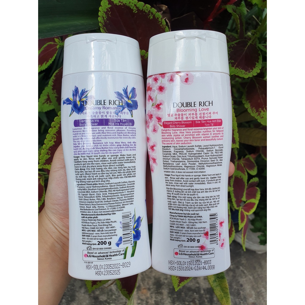 200g - Sữa tắm Double Rich hương hoa Iris/hoa hồng/ hoa anh đào