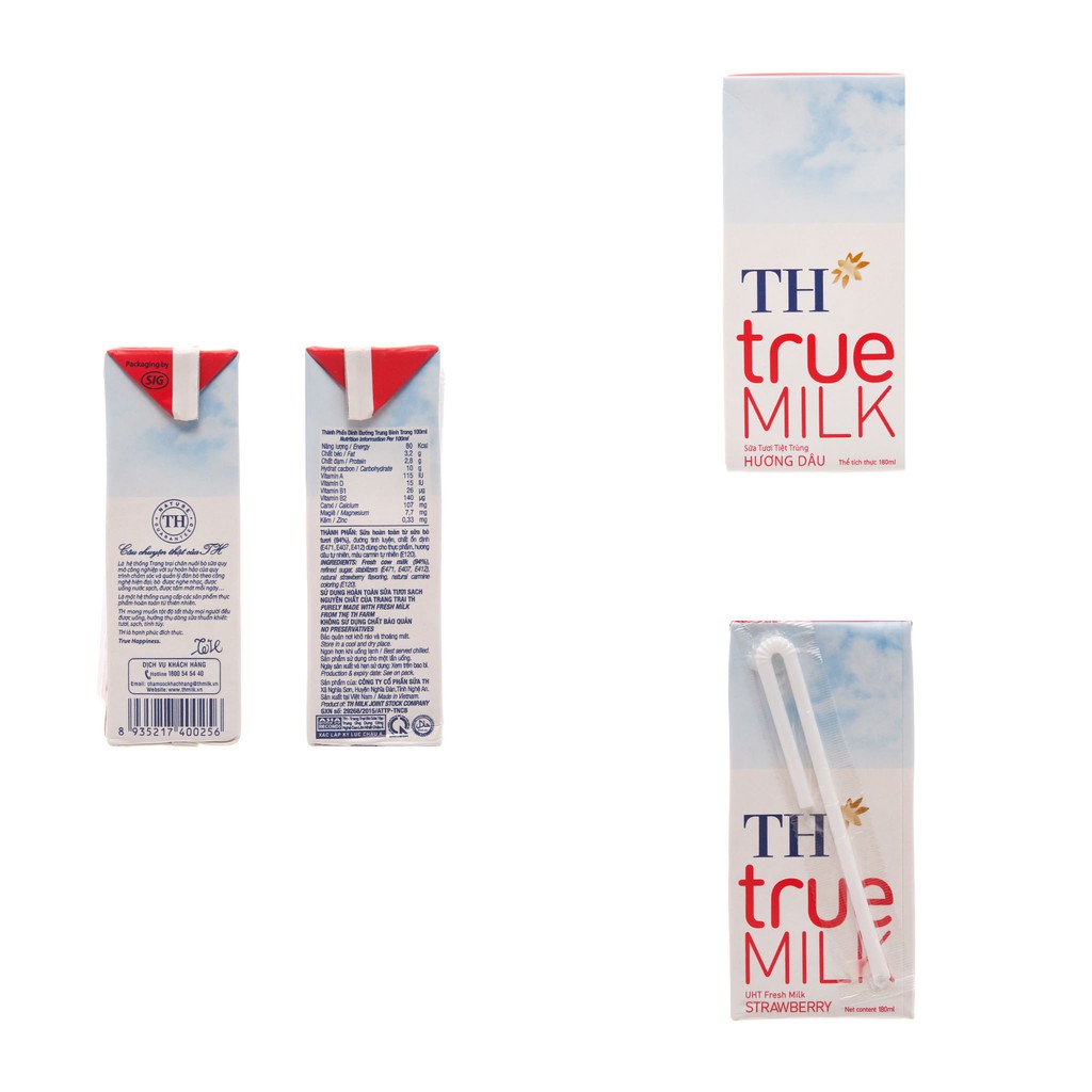 THÙNG SỮA TƯƠI TIỆT TRÙNG TH TRUE MILK 48 x 180ML