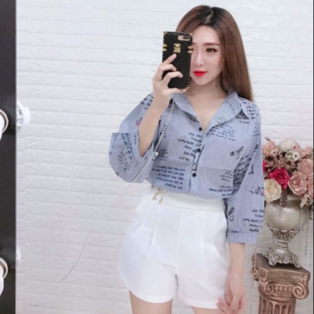 Áo sơ mi nữ tay dài kẻ sọc, áo sơ mi học sinh, áo sơ mi đi làm, đi chơi siêu xinh giá rẻ đẹp