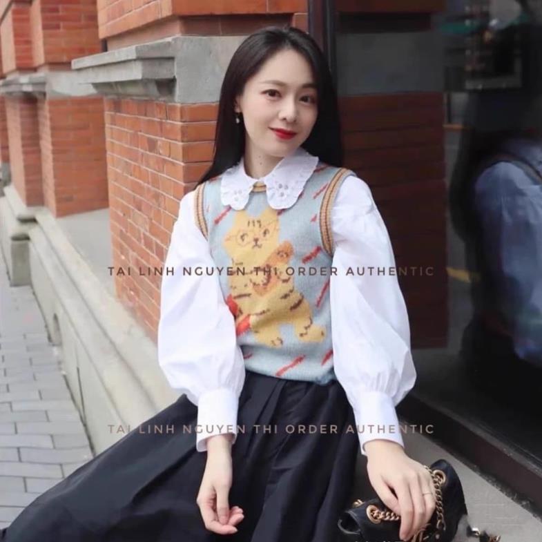 ÁO SƠ MI TRẮNG BÈO CỔ ĐÍNH ĐÁ