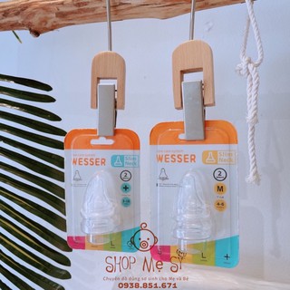 Wesser- Núm Vú Cổ Hẹp Vỉ 2 Cái SIÊU MỀM