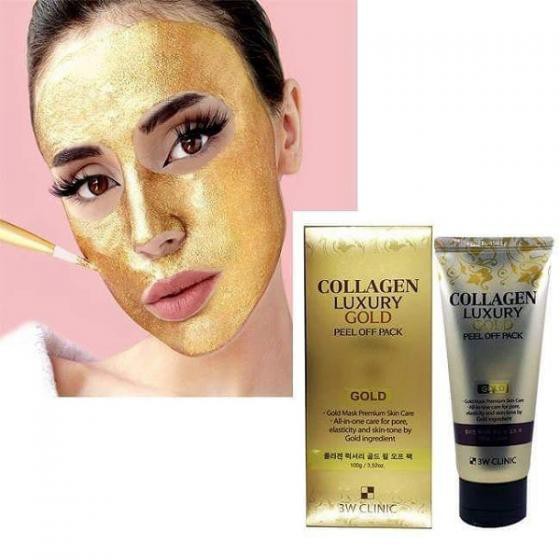 Mặt Nạ Lột Tinh Chất Vàng 24K 3W CLinic Collagen & Luxury Gold Peel Off Pack 100G