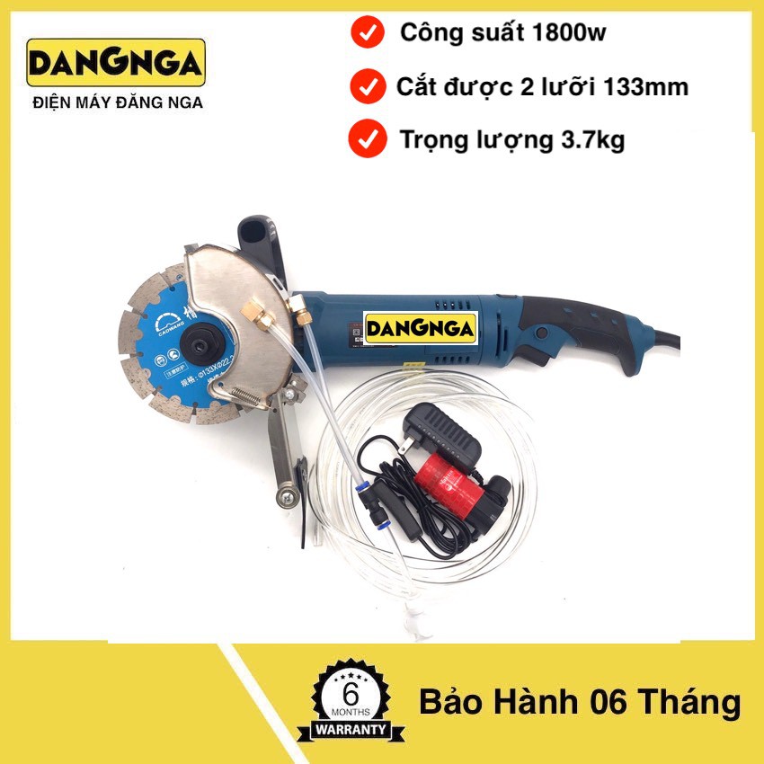 Máy cắt rãnh tường caowang sử dụng 2 lưỡi 133mm, có tặng kèm bơm và dây