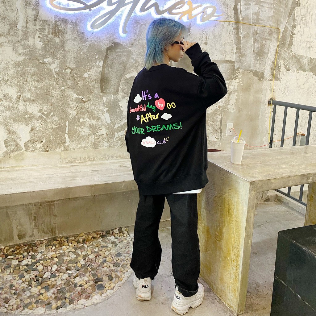 Áo Sweatshirt nỉ tay dài It's A Beautiful Day (Tặng kèm túi Tote)