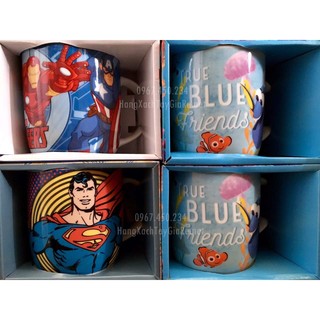 (Nhiều Mẫu) Ly Sứ Có Quai Cầm In Hình Hoạt Hình An Toàn Cho Trẻ Em Sử Dụng Dung Tích 370ml