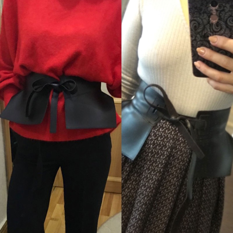 Chân Váy Da Peplum Phối Bèo Kèm Thắt Lưng Thời Trang Mùa Hè Cho Nữ