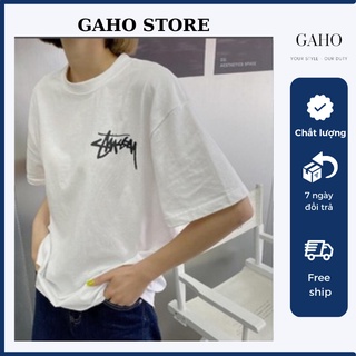 Áo thun stussy in hình xúc xắc đen trắng cotton 100%. áo phông stussy fuzzy dice black/white