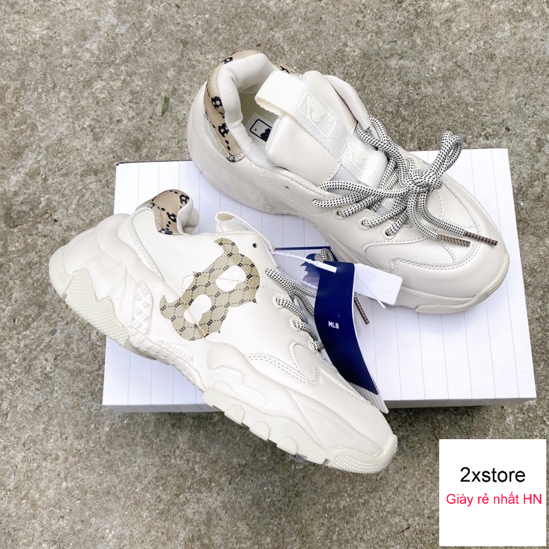 Giầy MLB chunky mono chữ B nâu chất đẹp full hộp