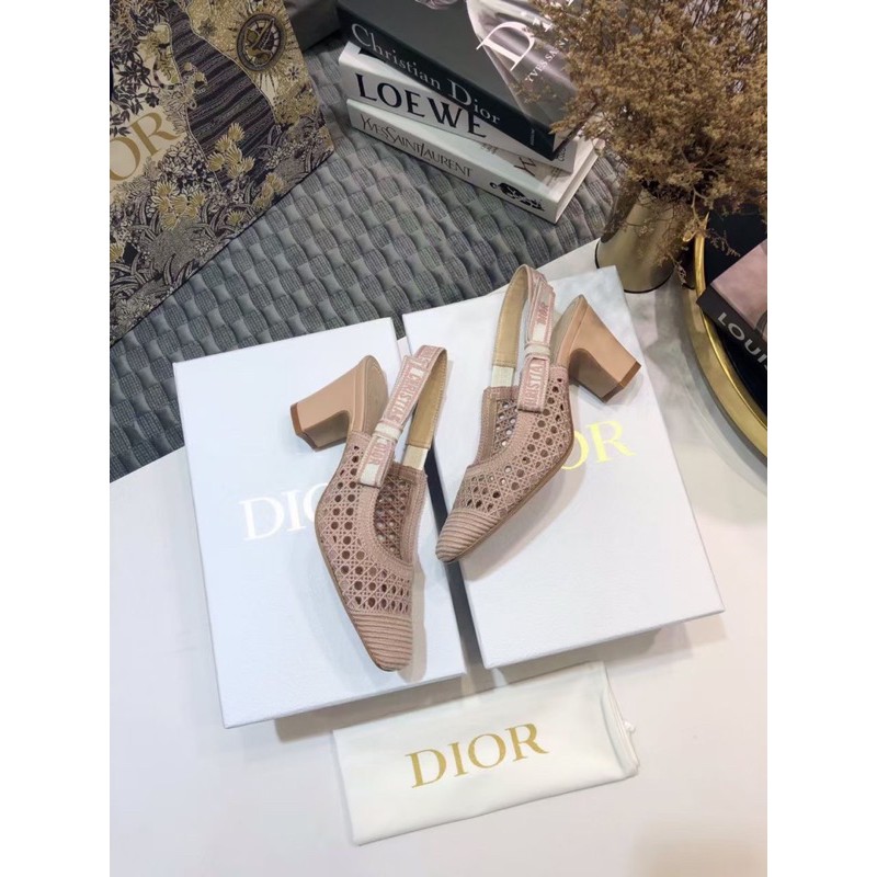 Sandal Dior Hồng Nude/Đen