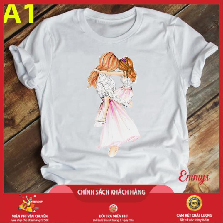 Áo Thun Tay Ngắn In Họa Tiết Hoạt Hình Gia Đình Thời Trang Emmys_Mannequin Mùa Hè