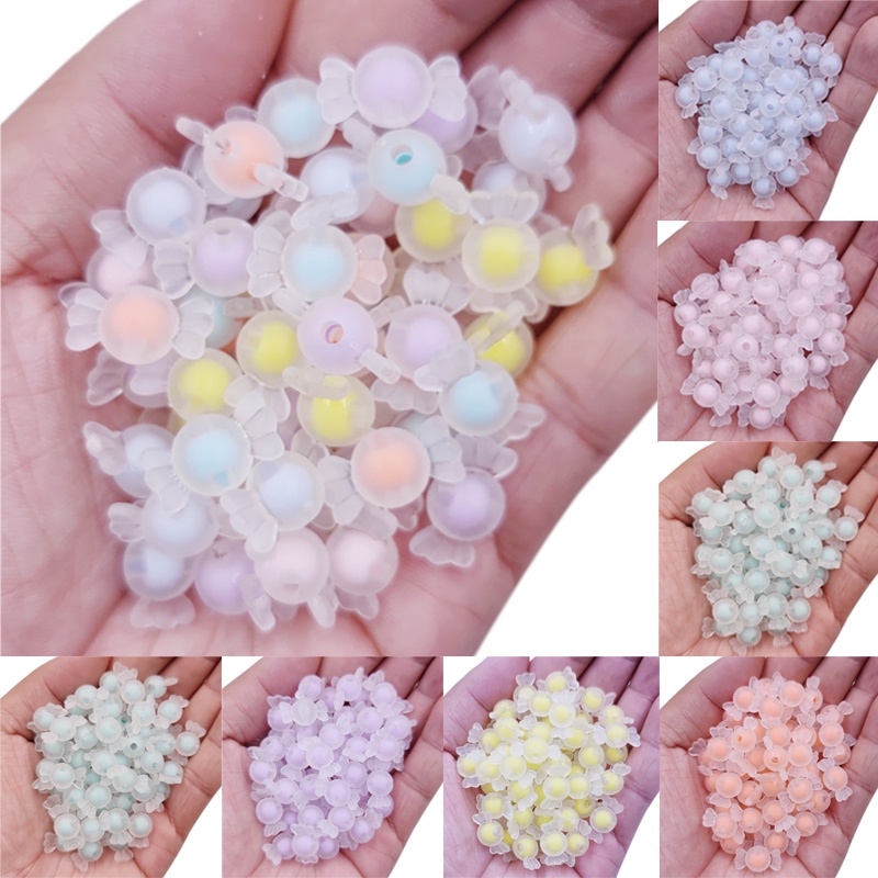 Bộ 20 Hạt Tròn Hai Lớp Dùng Làm Trang Sức DIY