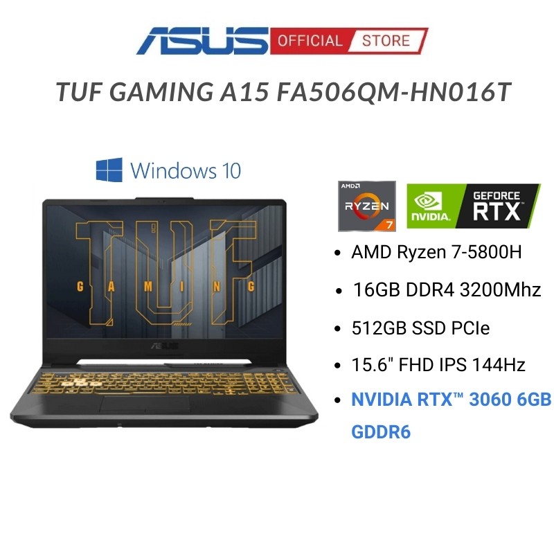 Laptop Asus TUF Gaming A15 FA506QM-HN016T (Ryzen 7-5800H | 16GB | 512GB | RTX 3060 6GB | 15.6 inch FHD | Win 10 | Eclips