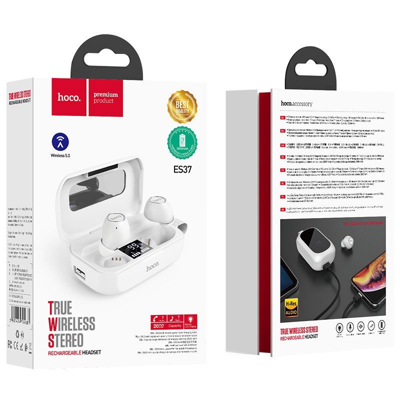 ✢CHÍNH HÃNH✢Tai Nghe Bluetooth Thông Minh Kiêm Pin Sạc Dự Phòng Thế Hệ Mới HOCO ES37 | BigBuy360 - bigbuy360.vn