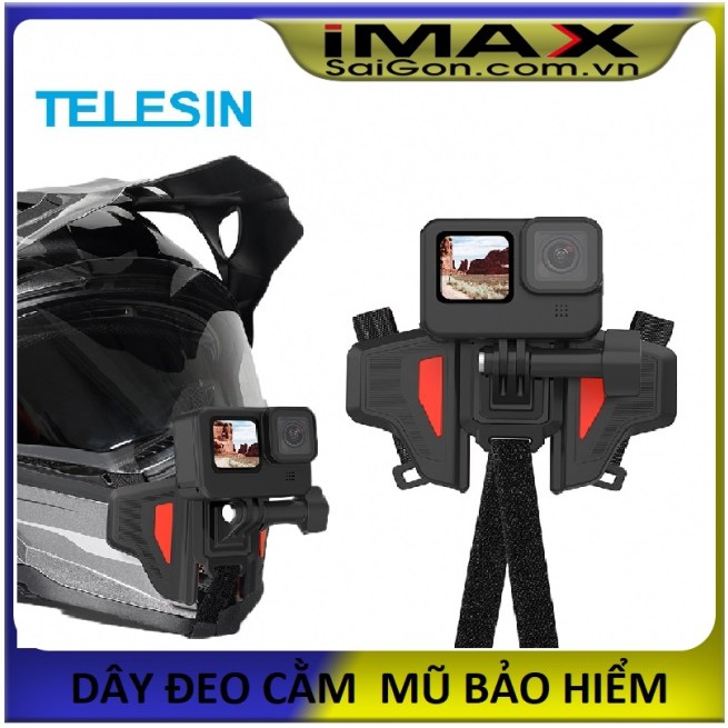 Gắn GoPro và Action Cam lên cằm mũ bảo hiểm-TELESIN