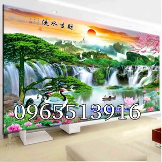 Tranh thêu phong cảnh đẹp khổ lớn 195x125cm