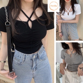 Áo croptop nữ dây đan chéo ngực