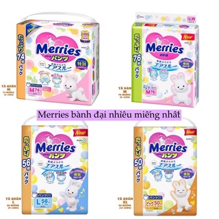 [JUMBO]Tã/Bỉm quần/dán Merries JUMBO nội địa M74,M76,L56