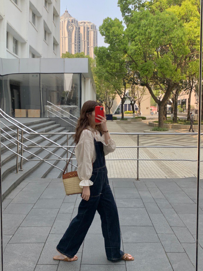 Áo sơ mi SUXI tay dài màu trơn phong cách Hàn Quốc nữ tính