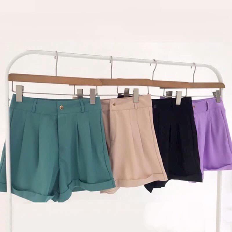 Quần Sooc Đùi Gập Gấu Nhiều Màu - Rere.Store [FREESHIP] - Short nữ cạp khuy lưng cao 5 colors Ulzzang