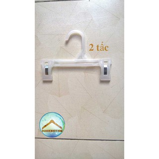 Bộ 10 Móc Nhựa Kẹp Trắng Trong 2 tấc và  3 tấc, Móc Quần Áo